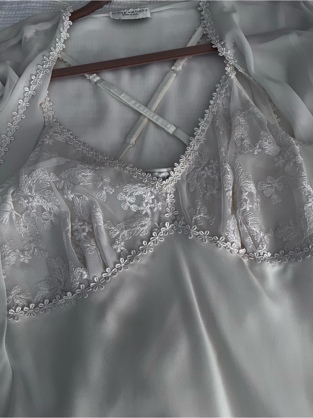 Flora Nikrooz Candlelight Chemise with Floral Lace Trim